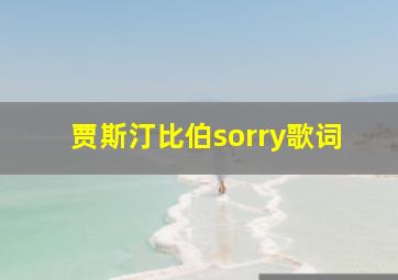 贾斯汀比伯sorry歌词