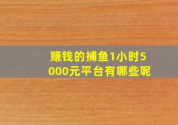 赚钱的捕鱼1小时5000元平台有哪些呢