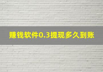 赚钱软件0.3提现多久到账