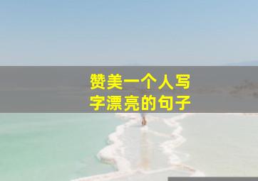 赞美一个人写字漂亮的句子