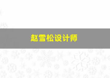 赵雪松设计师