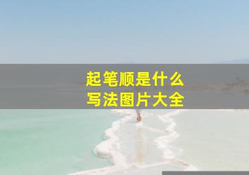 起笔顺是什么写法图片大全