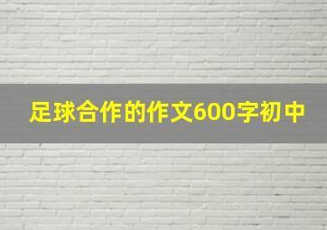 足球合作的作文600字初中