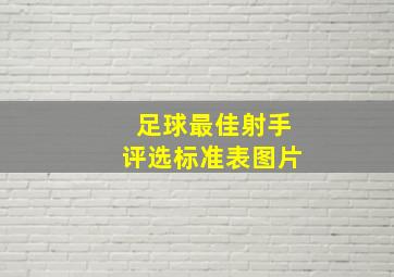 足球最佳射手评选标准表图片