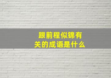 跟前程似锦有关的成语是什么