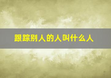 跟踪别人的人叫什么人