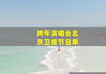 跨年演唱会北京卫视节目单