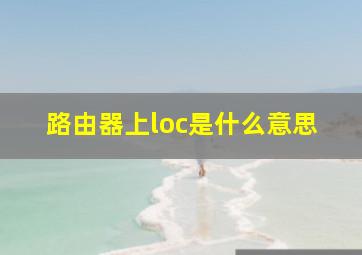 路由器上loc是什么意思