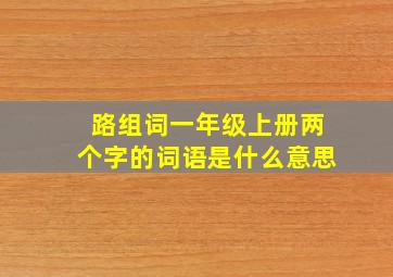 路组词一年级上册两个字的词语是什么意思