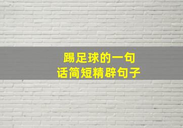 踢足球的一句话简短精辟句子