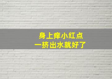 身上痒小红点一挤出水就好了