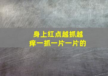 身上红点越抓越痒一抓一片一片的