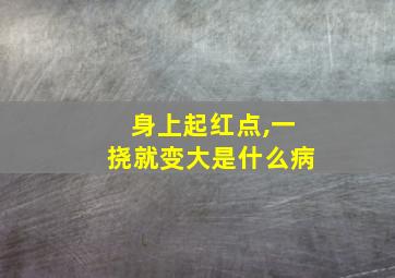 身上起红点,一挠就变大是什么病