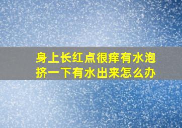 身上长红点很痒有水泡挤一下有水出来怎么办