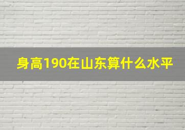 身高190在山东算什么水平