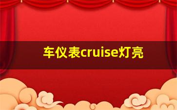 车仪表cruise灯亮