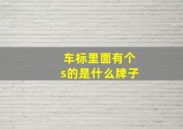 车标里面有个s的是什么牌子