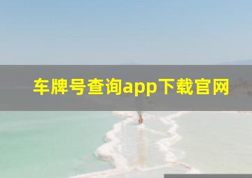 车牌号查询app下载官网