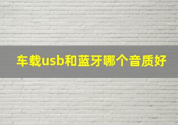 车载usb和蓝牙哪个音质好