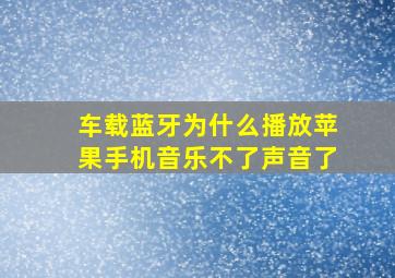 车载蓝牙为什么播放苹果手机音乐不了声音了