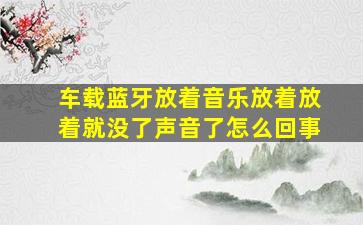 车载蓝牙放着音乐放着放着就没了声音了怎么回事