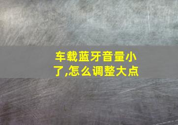 车载蓝牙音量小了,怎么调整大点