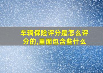 车辆保险评分是怎么评分的,里面包含些什么