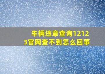 车辆违章查询12123官网查不到怎么回事