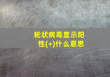 轮状病毒显示阳性(+)什么意思