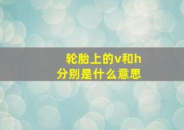 轮胎上的v和h分别是什么意思