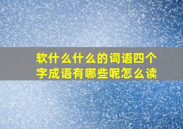 软什么什么的词语四个字成语有哪些呢怎么读