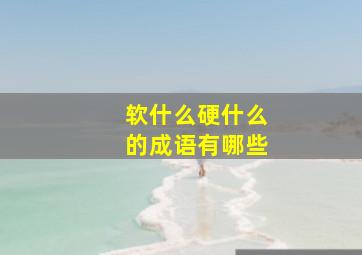 软什么硬什么的成语有哪些