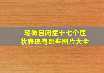 轻微自闭症十七个症状表现有哪些图片大全