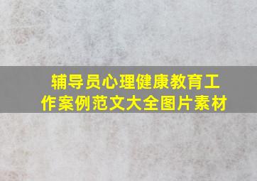 辅导员心理健康教育工作案例范文大全图片素材