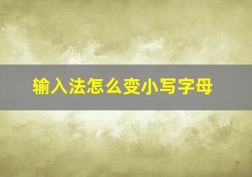 输入法怎么变小写字母