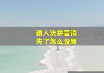 输入法拼音消失了怎么设置