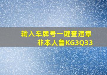 输入车牌号一键查违章非本人鲁KG3Q33