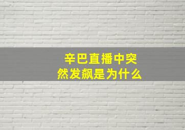 辛巴直播中突然发飙是为什么