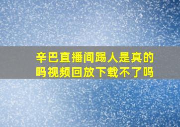 辛巴直播间踢人是真的吗视频回放下载不了吗