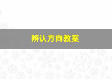 辨认方向教案