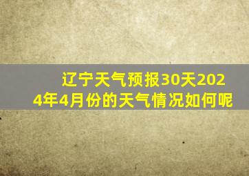 辽宁天气预报30天2024年4月份的天气情况如何呢