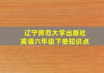 辽宁师范大学出版社英语六年级下册知识点