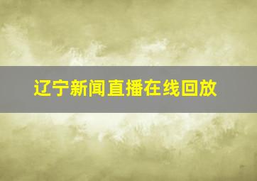 辽宁新闻直播在线回放