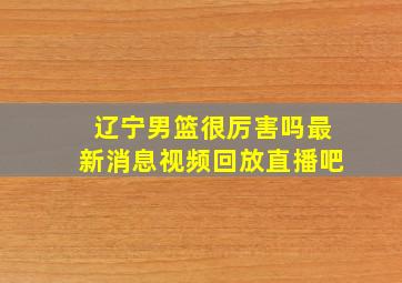 辽宁男篮很厉害吗最新消息视频回放直播吧