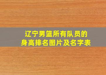 辽宁男篮所有队员的身高排名图片及名字表