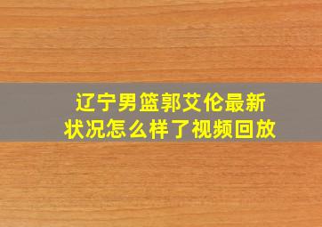 辽宁男篮郭艾伦最新状况怎么样了视频回放