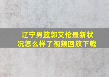 辽宁男篮郭艾伦最新状况怎么样了视频回放下载