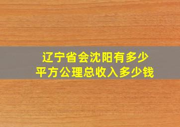 辽宁省会沈阳有多少平方公理总收入多少钱