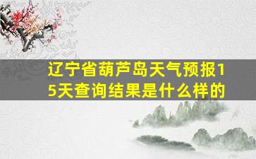 辽宁省葫芦岛天气预报15天查询结果是什么样的