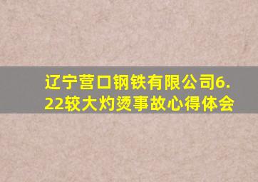 辽宁营口钢铁有限公司6.22较大灼烫事故心得体会